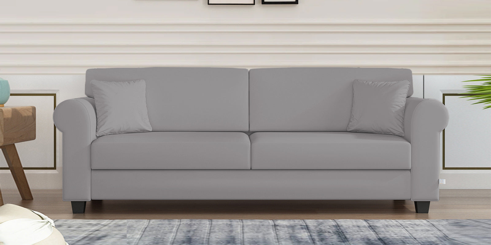 Numonk Velvet 3 Seater Sofa In Concrete grey Colour - Febonic Living