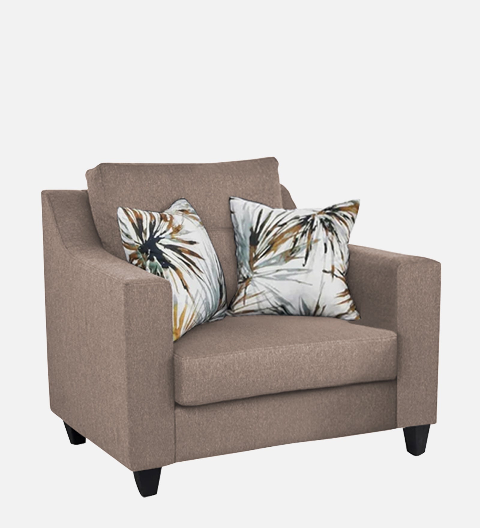 Welly Fabric 1 Seater Sofa In Kadhi Beige Colour - Febonic Living