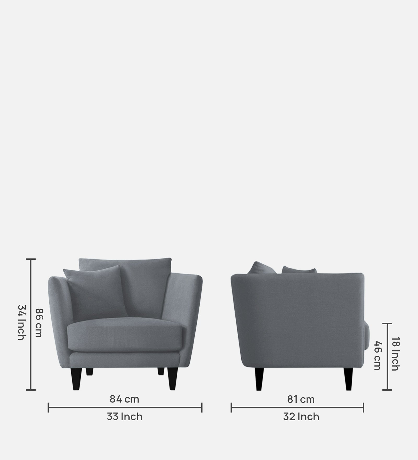 Norway Velvet 1 Seater Sofa In Pubble Grey Colour - Febonic Living