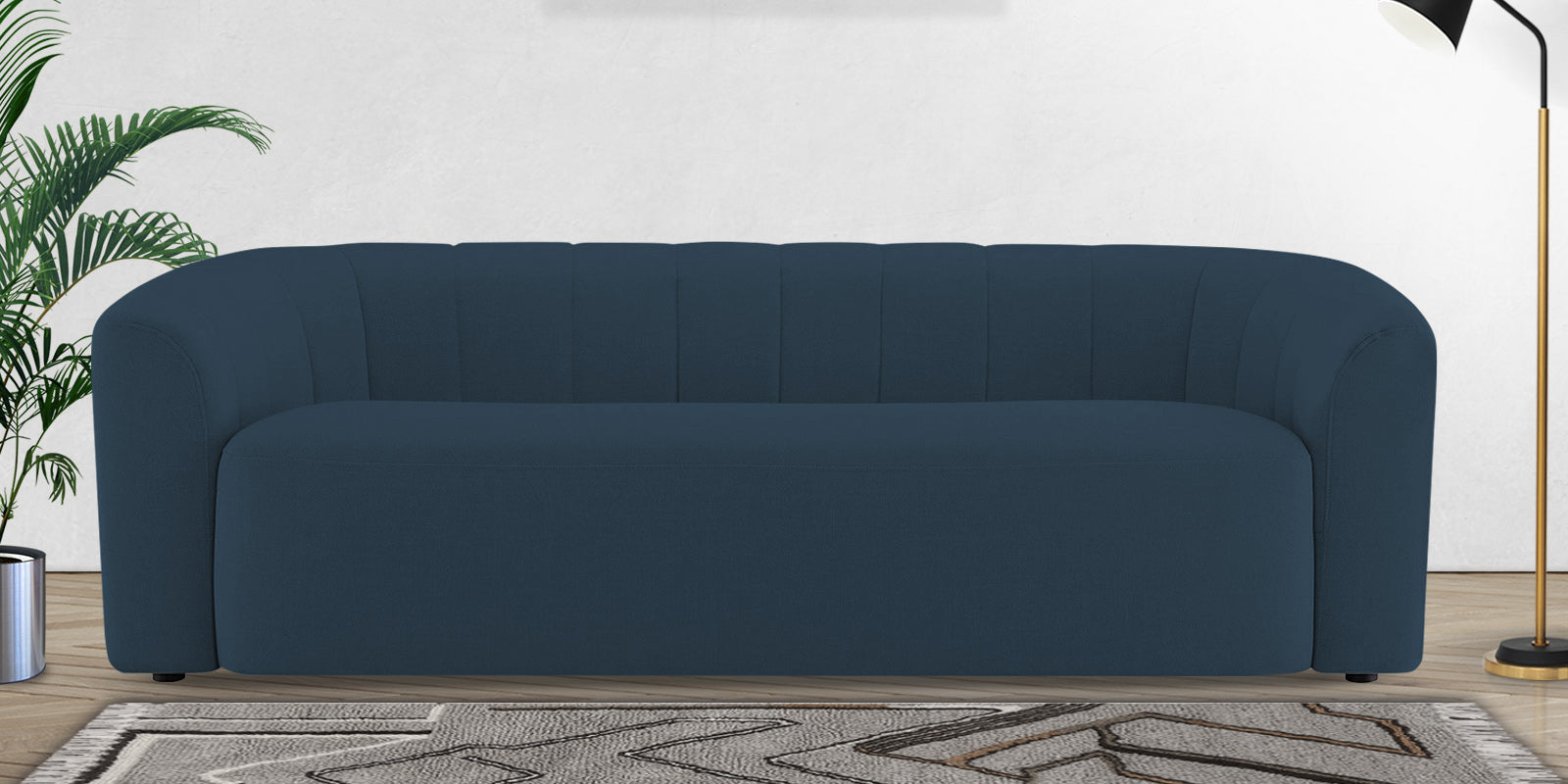 Mara Fabric 3 Seater Sofa In Light Blue Colour - Febonic Living