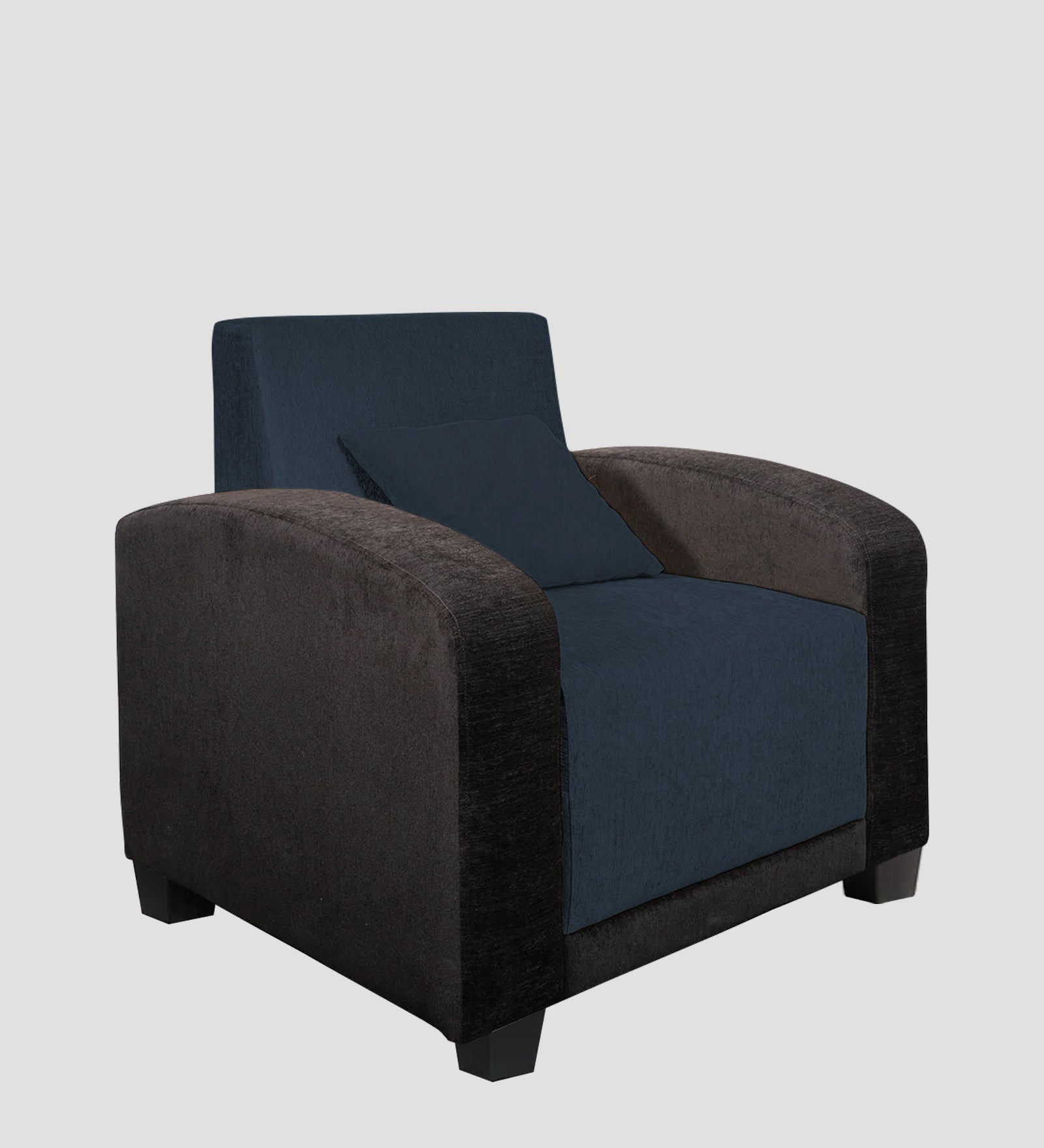 Alex Fabric 1 Seater Sofa In Denim Blue Colour - Febonic Living