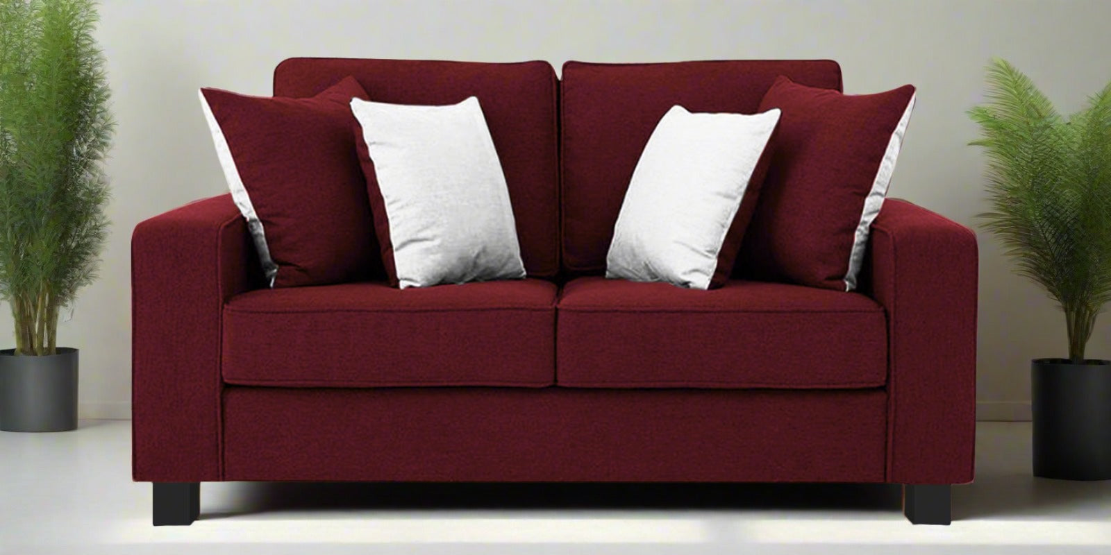 Ladybug Fabric 2 Seater Sofa In Blood Maroon Colour - Febonic Living
