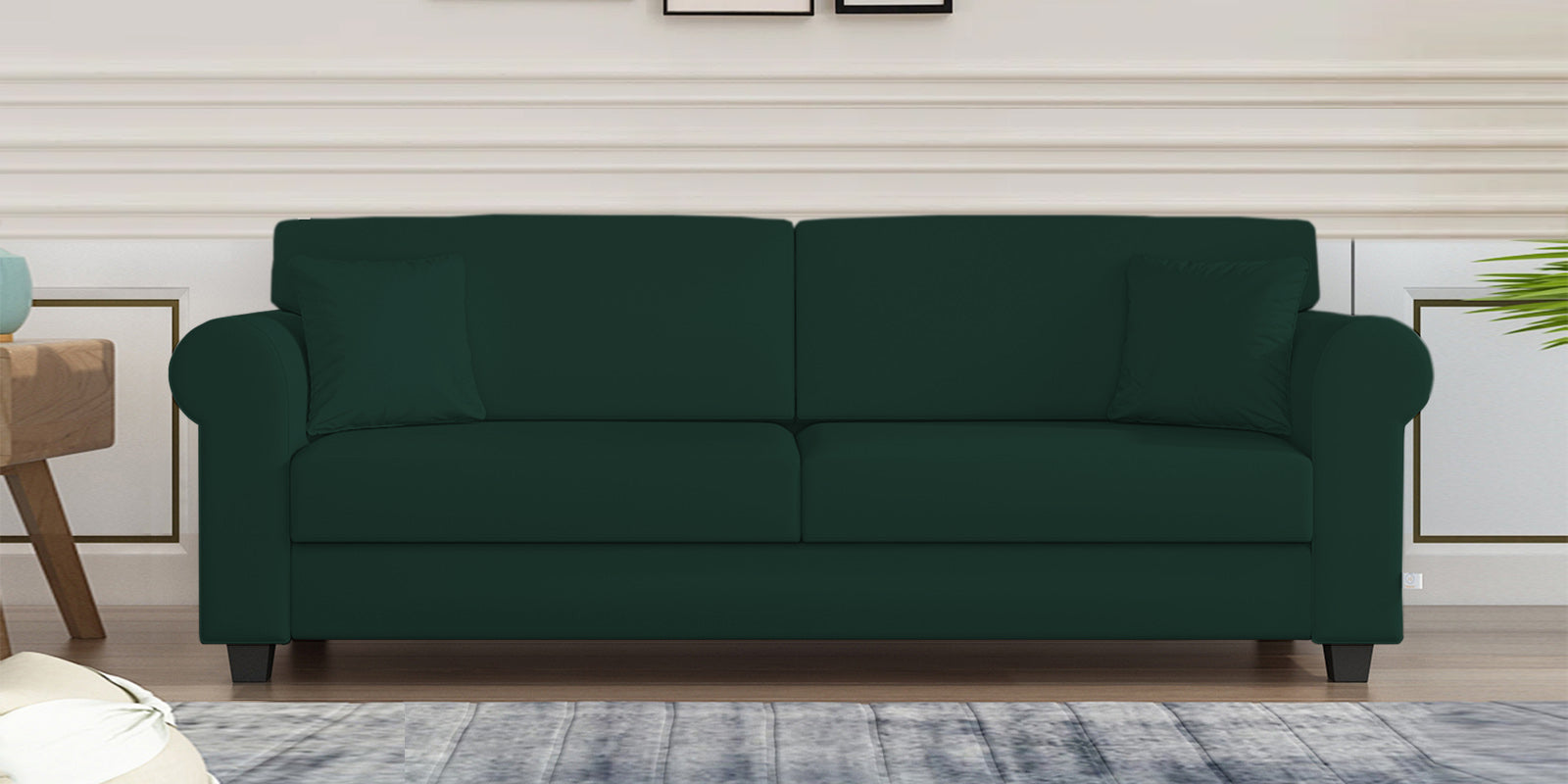 Numonk Velvet 3 Seater Sofa In Forest Green Colour - Febonic Living