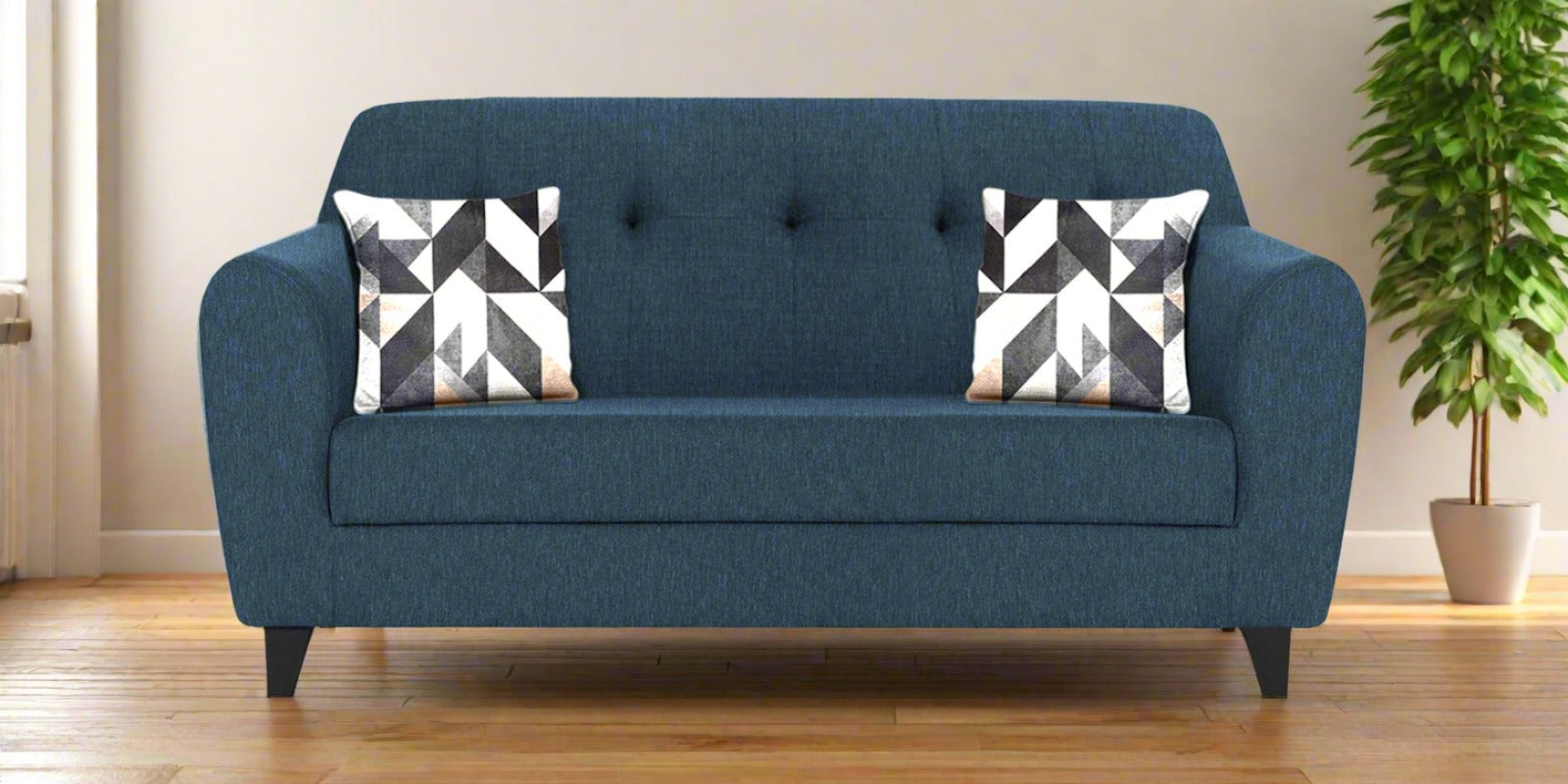 Melaan Fabric 2 Seater Sofa In Light Blue Colour - Febonic Living