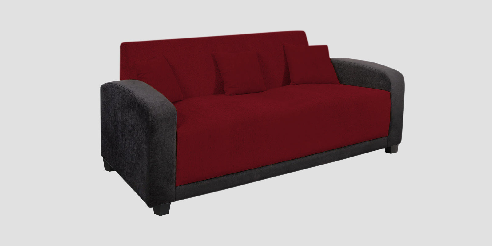 Alex Fabric 3 Seater Sofa In Ruby Red Colour