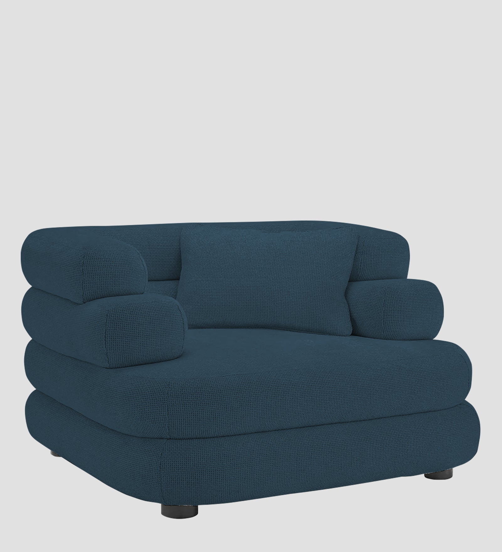 Wener Fabric 1 Seater Sofa In Cool Blue Colour - Febonic Living