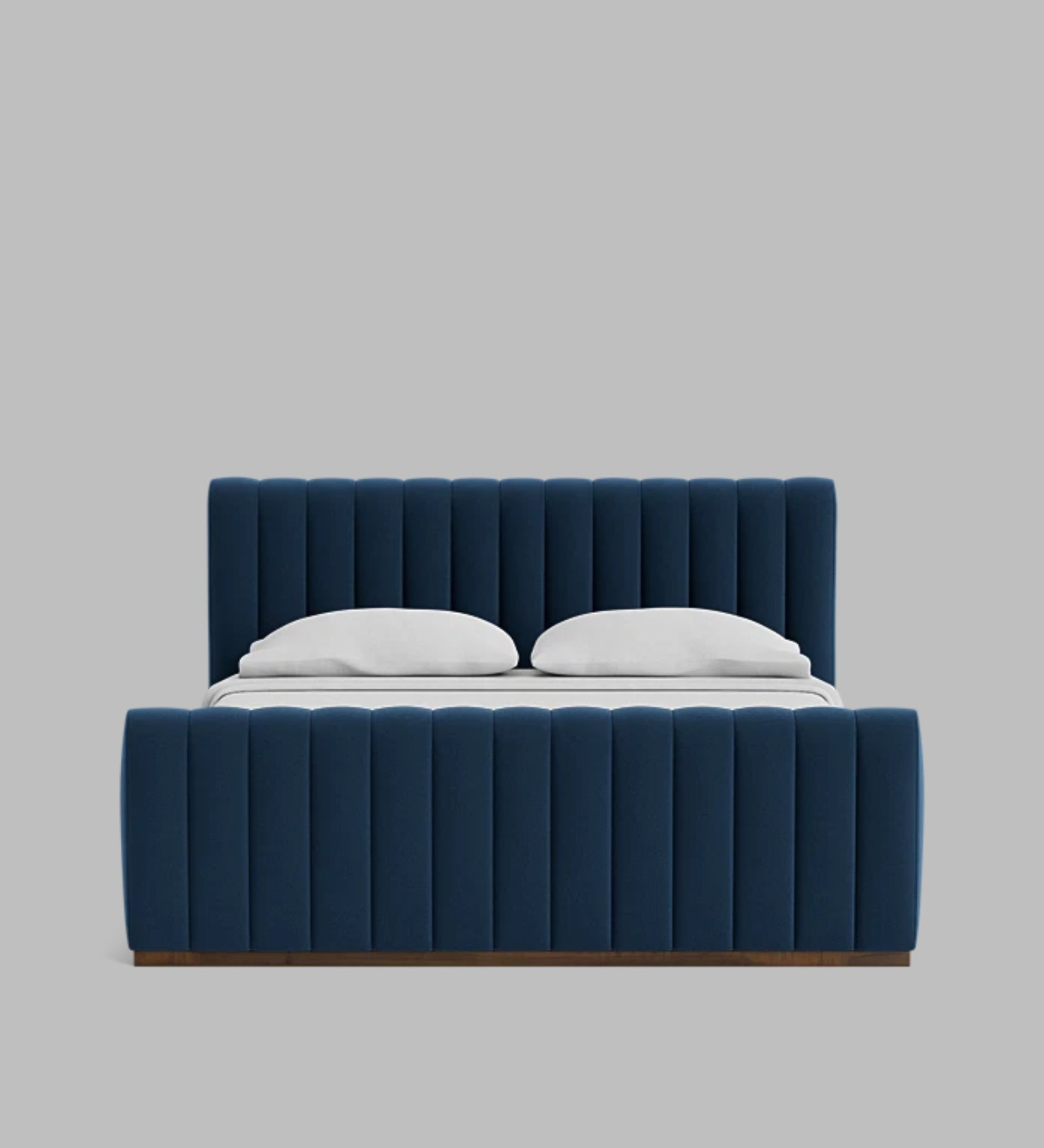 Nalan Fabric Upholstered King Size Bed in Imperial Blue Colour - Febonic Living