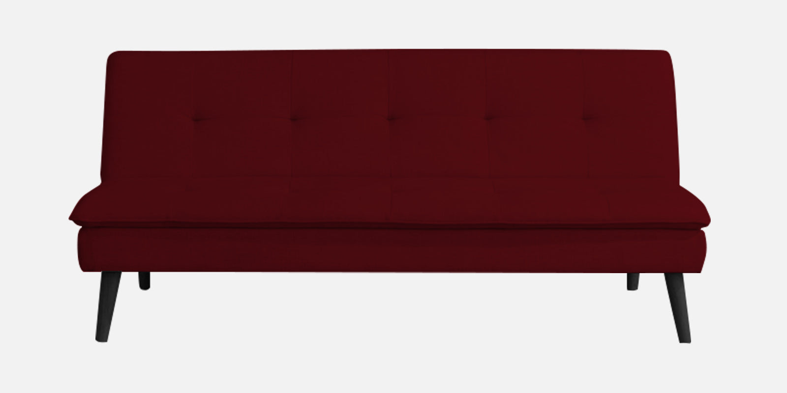 Toner Fabric 3 Seater Convertible Sofa Cum Bed In Ruby Red Colour - Febonic Living