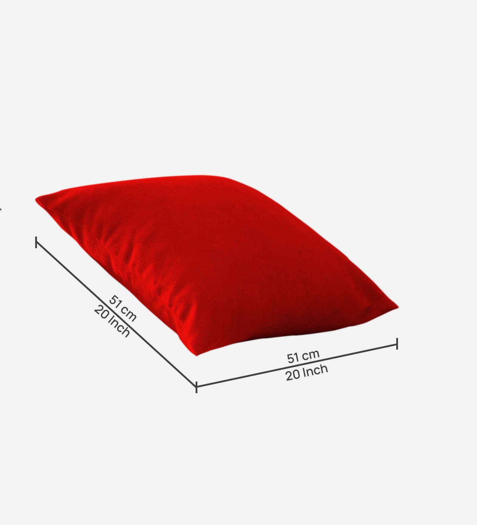 Kaya Fabric Geometric 20x20 inches Cushion + Covers (Pack of 2) In Ruby Red Colour - Febonic Living