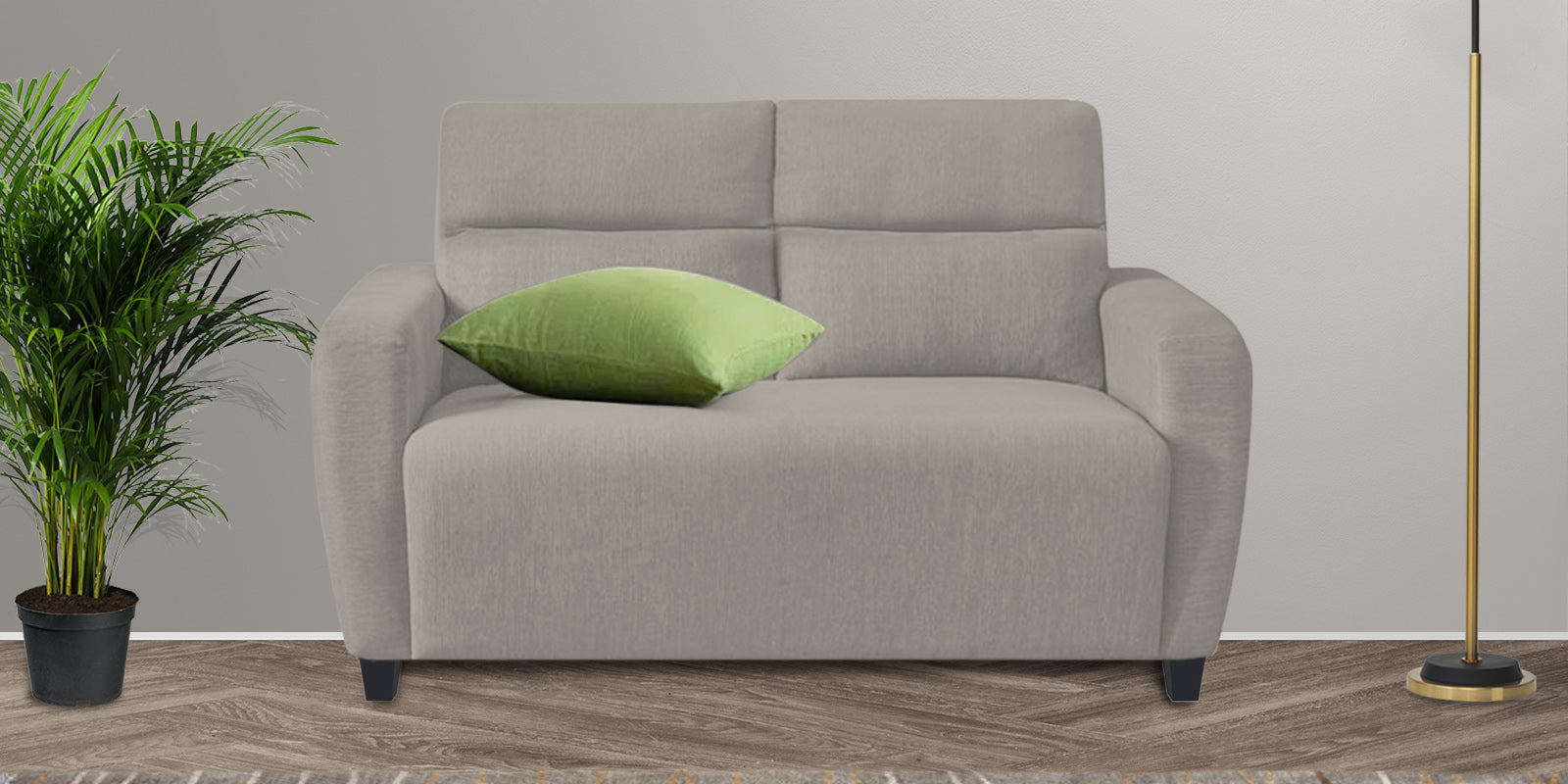 Bakadi Fabric 2 Seater Sofa In Ash Grey Colour - Febonic Living