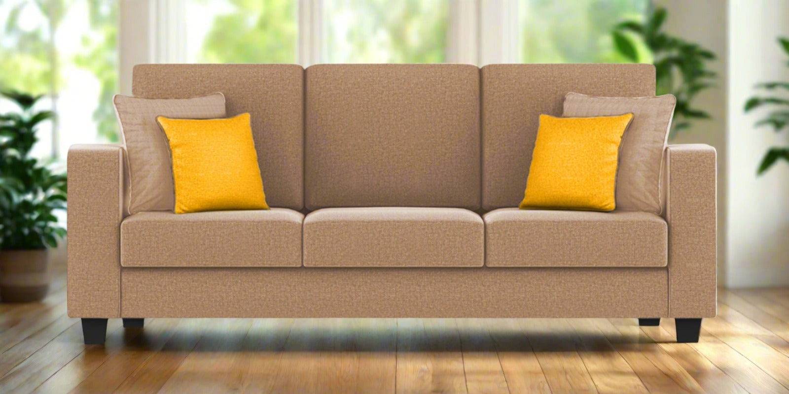 Nabi Fabric 3 Seater Sofa In Cosmic Beige Colour - Febonic Living