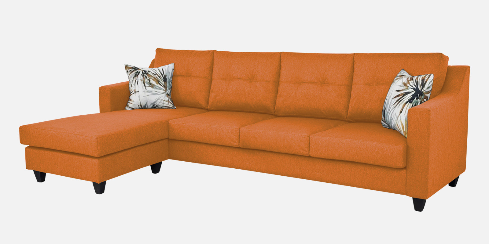Welly Fabric Rhs Sectional Sofa 3 Lounger In Dark Orange Colour - Febonic Living