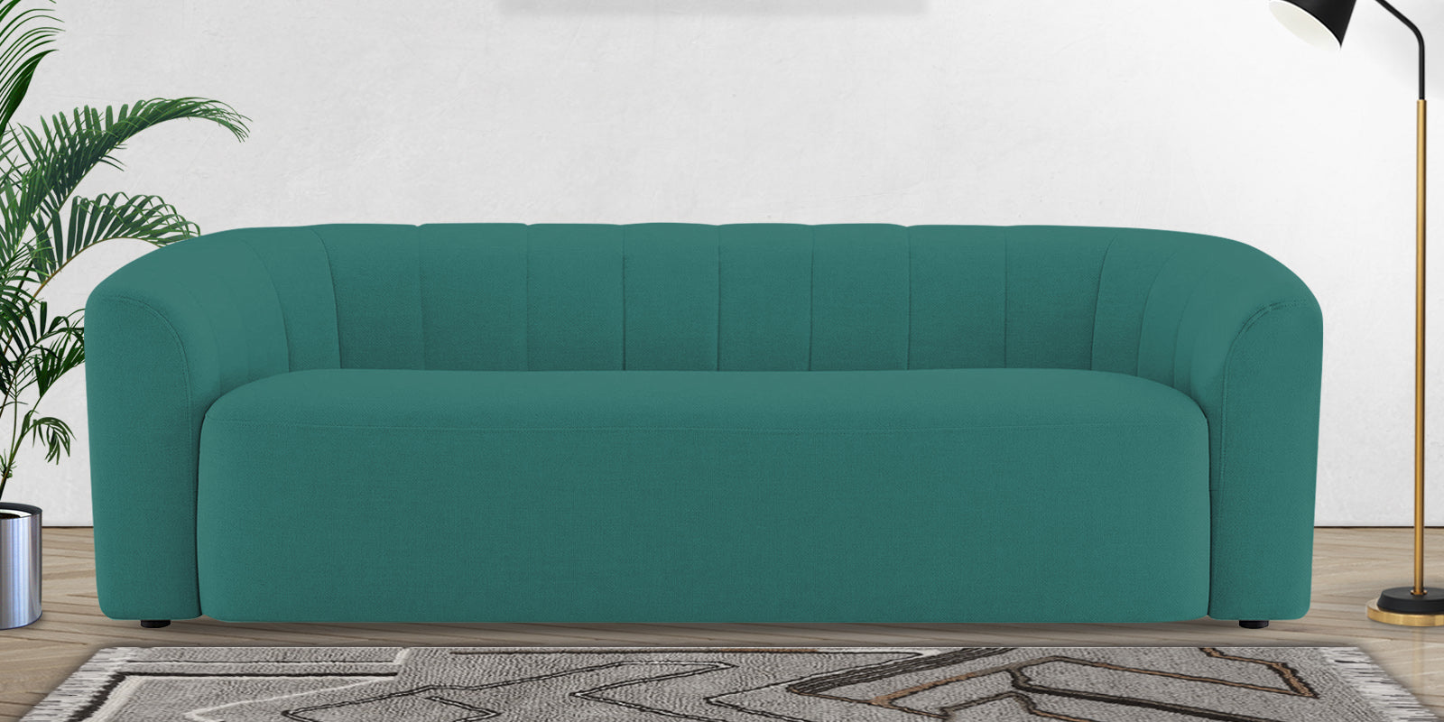 Mara Fabric 3 Seater Sofa In Sea Green Colour
