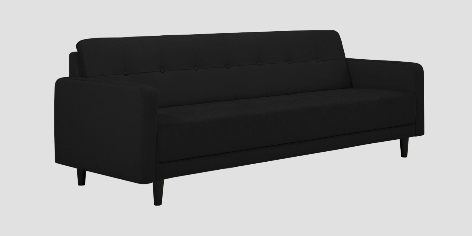Noha Fabric 3 Seater Sofa In Zed Black Colour - Febonic Living