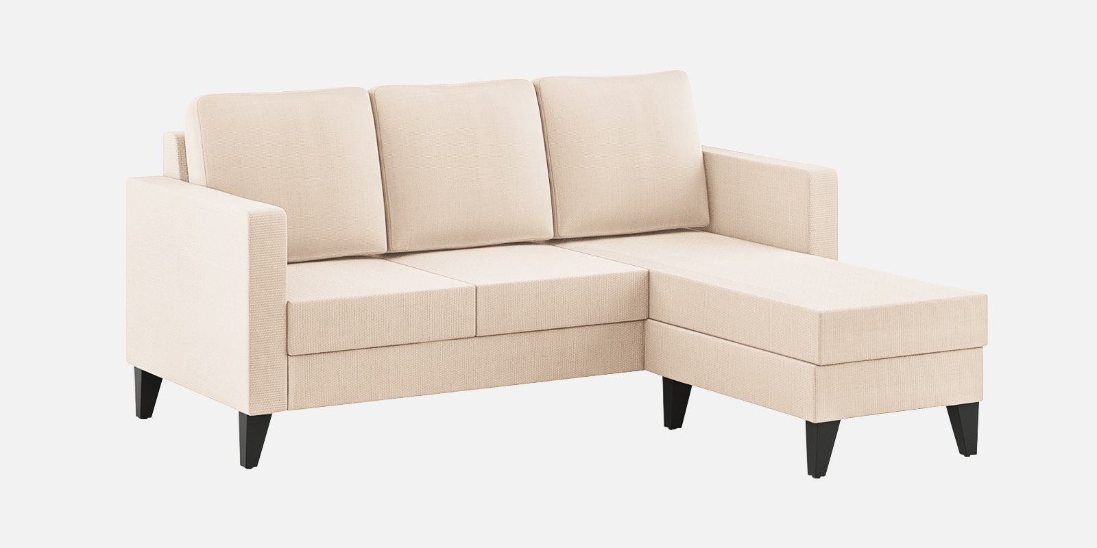 Nori Fabric LHS Sectional Sofa (2+Lounger) In Woom Beige Colour - Febonic Living