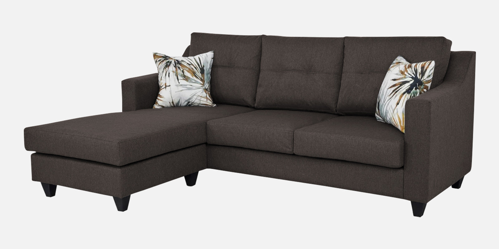 Welly Fabric RHS Sectional Sofa (2+Lounger) In Caspa Brown Colour - Febonic Living