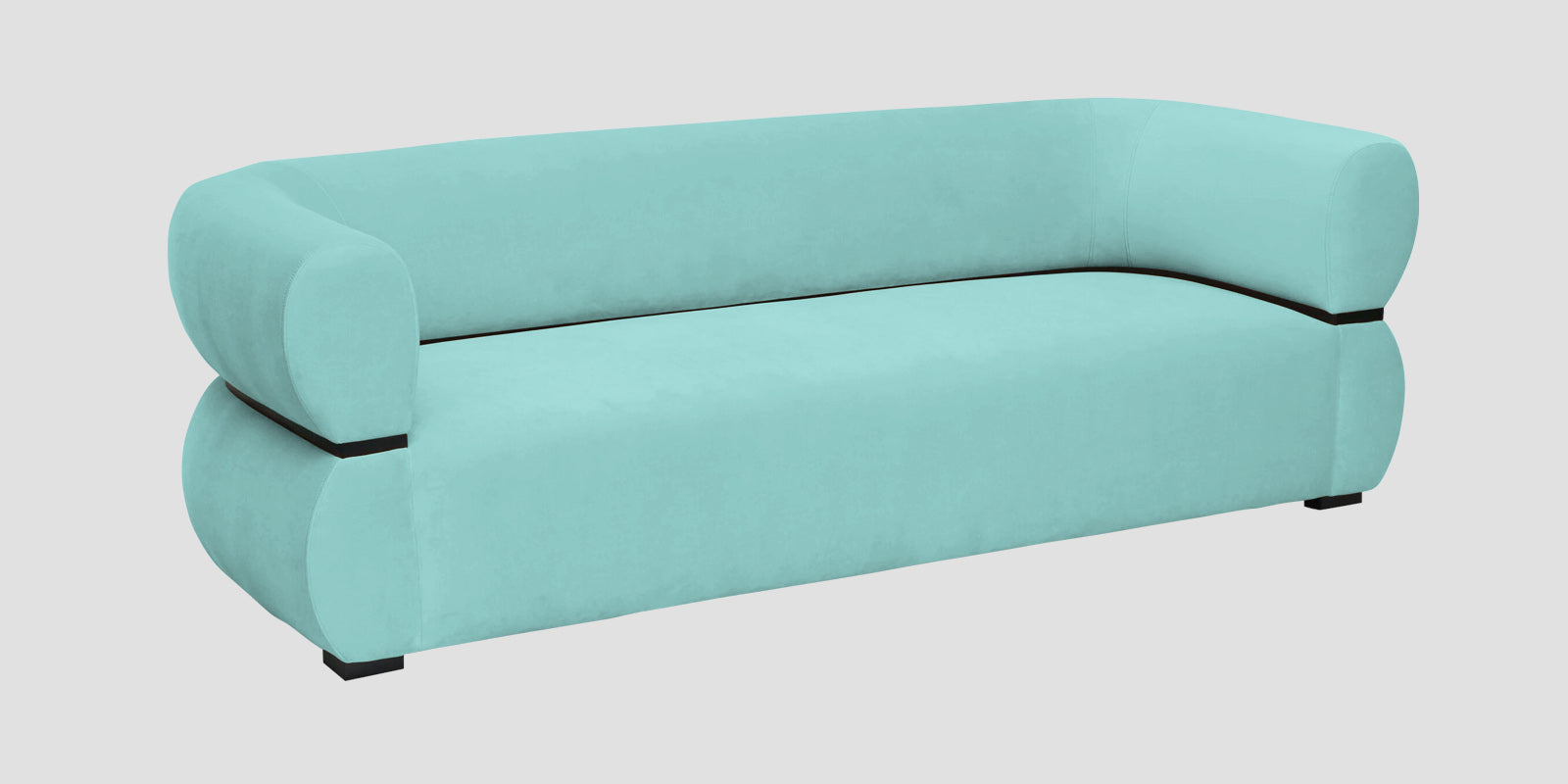 Kula Velvet 3 Seater Sofa In Barmunda Aqua Colour - Febonic Living