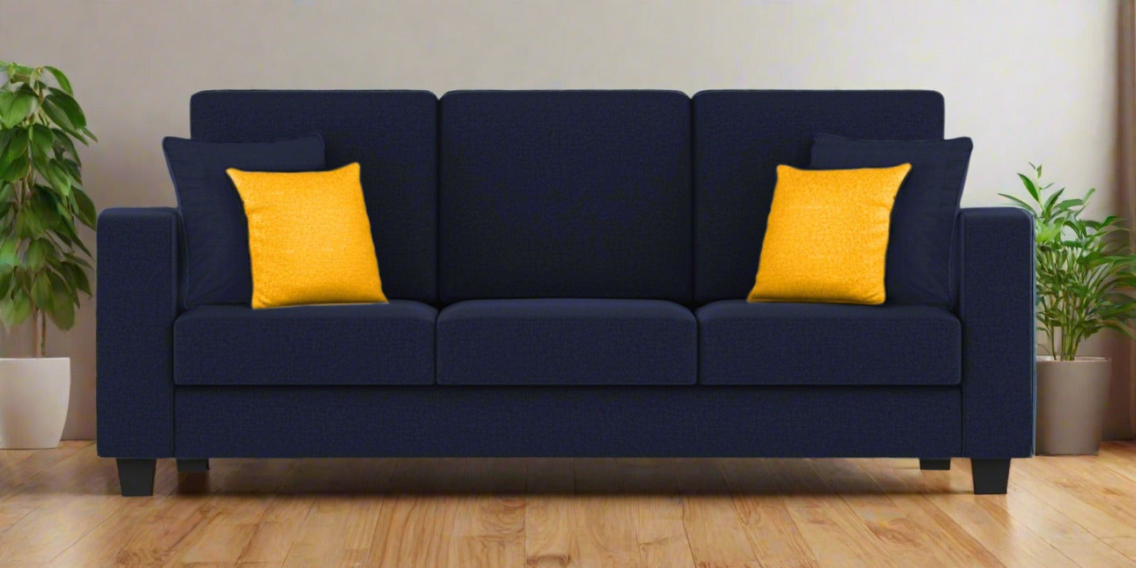 Nabi Fabric 3 Seater Sofa In Royal Blue Colour - Febonic Living