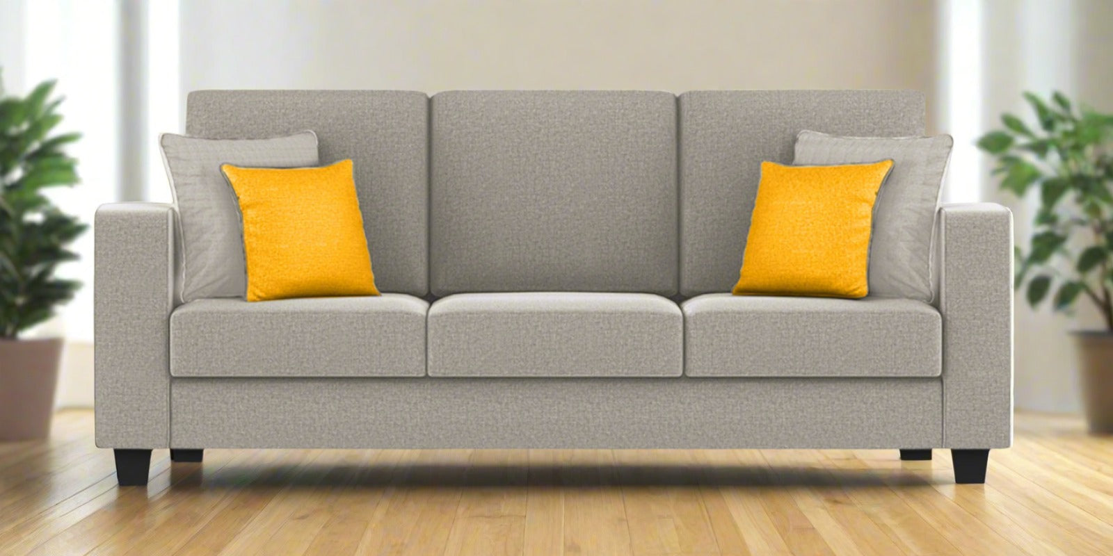 Nabi Fabric 3 Seater Sofa In Ash Grey Colour - Febonic Living