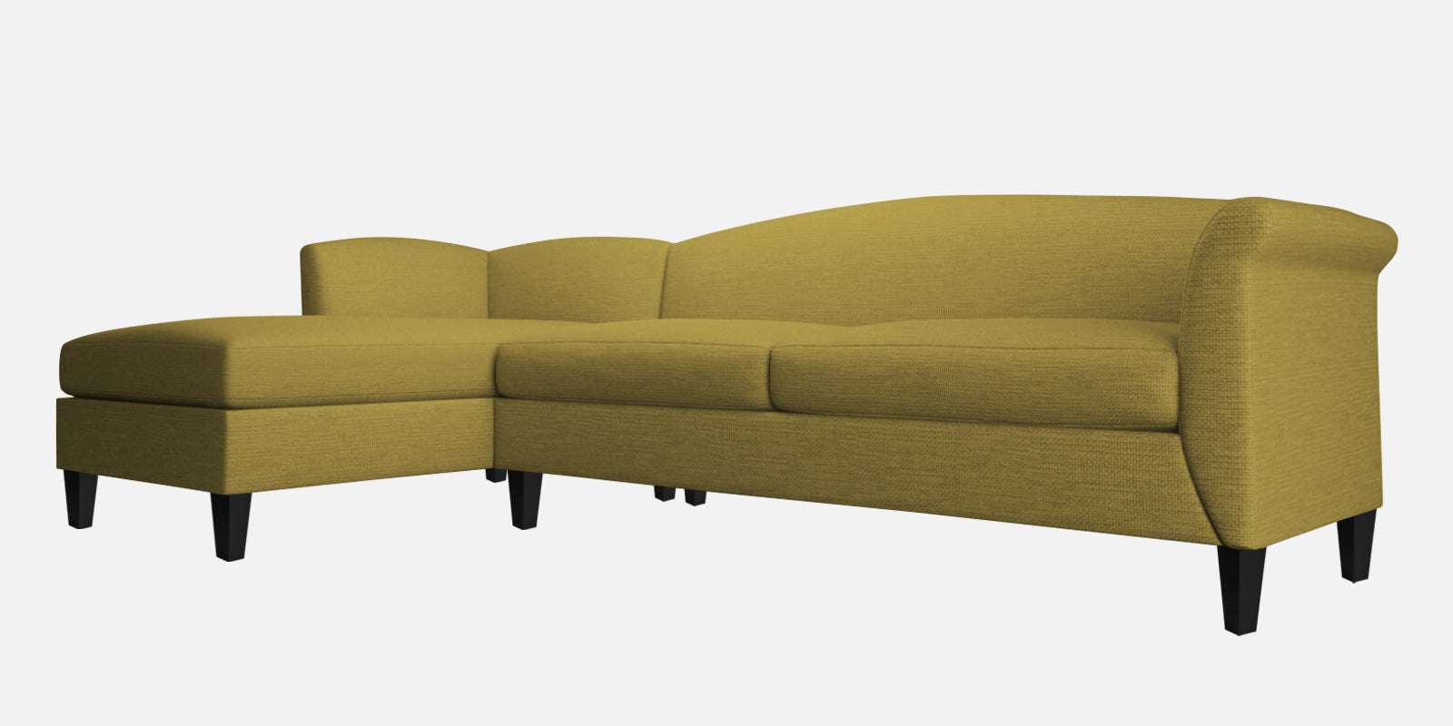 Kimber Fabric RHS Sectional Sofa (3+Lounger) In Parrot Green Colour - Febonic Living