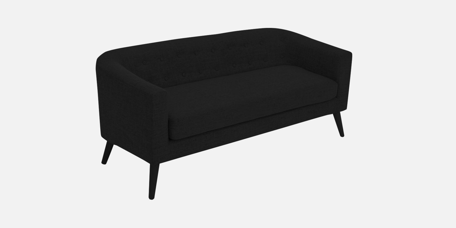Casper Fabric 3 Seater Sofa In Zed Black Colour - Febonic Living