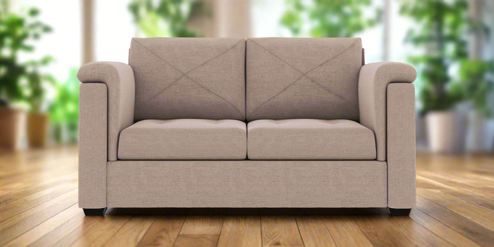 Andres Fabric 2 Seater Sofa In Mush Beige Colour - Febonic Living