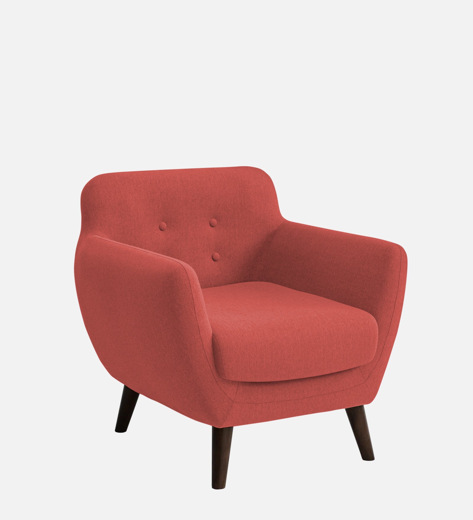 Goofy Fabric 1 Seater Sofa In Salmon Pink Colour - Febonic Living