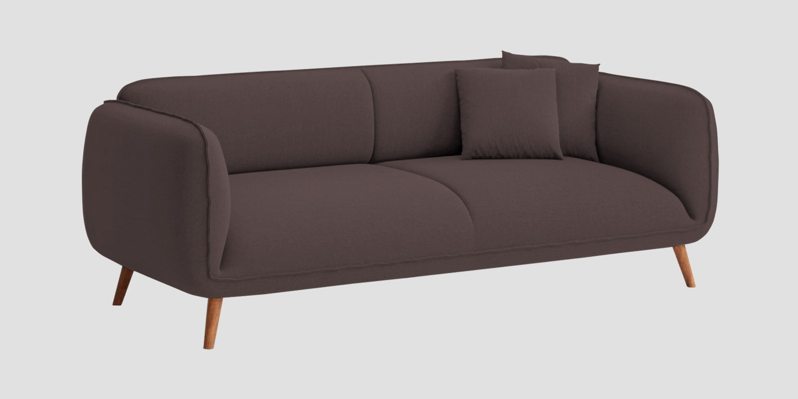 Zia Fabric 3 Seater Sofa In Night Brown Colour