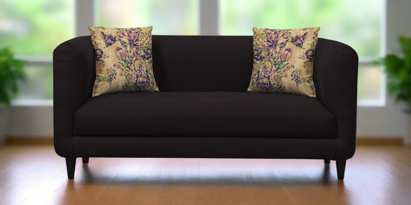 Niki Fabric 2 Seater Sofa In Cara Brown Colour - Febonic Living