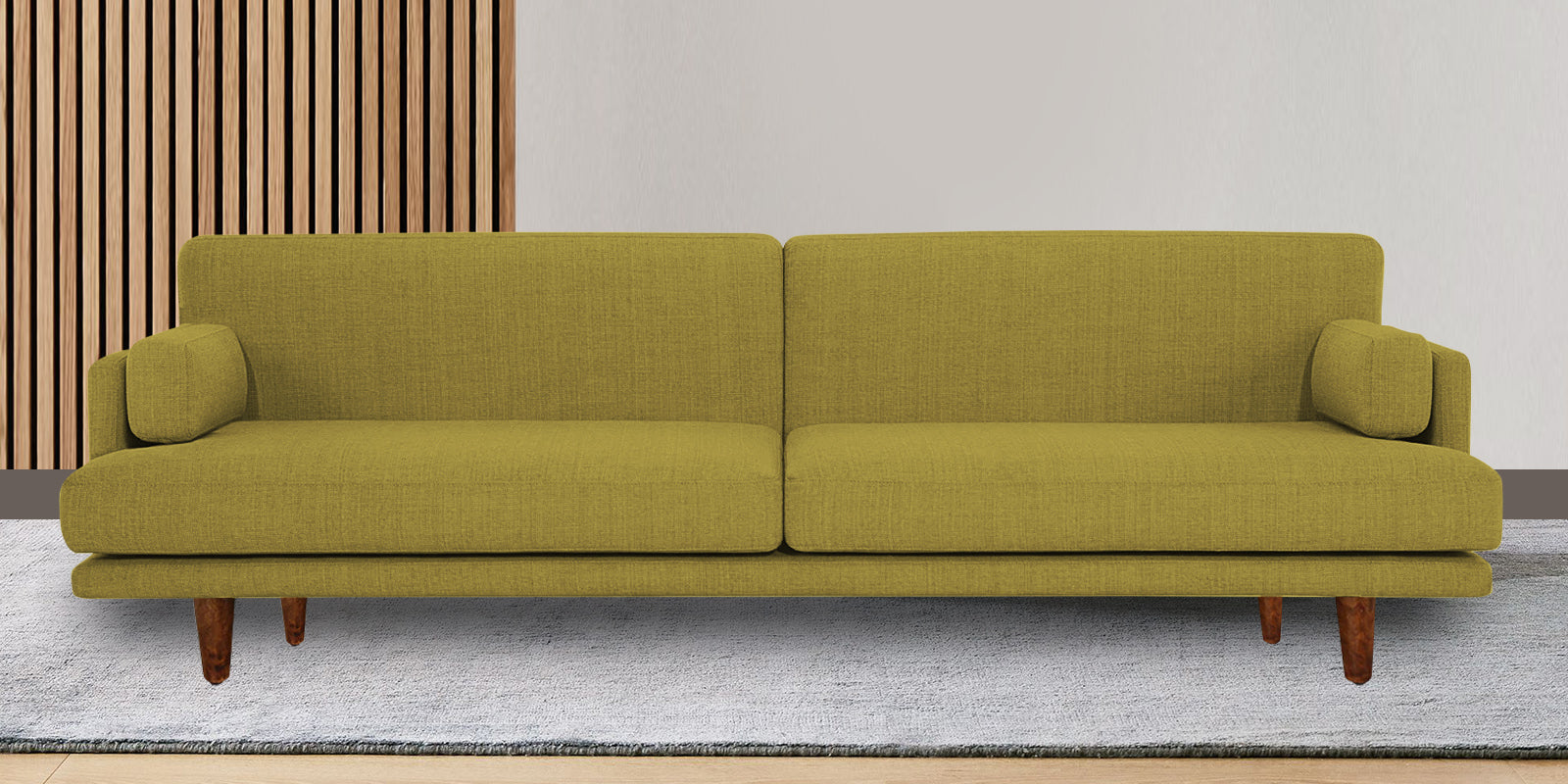Ricky Fabric 3 Seater Sofa In Parrot Green Colour - Febonic Living