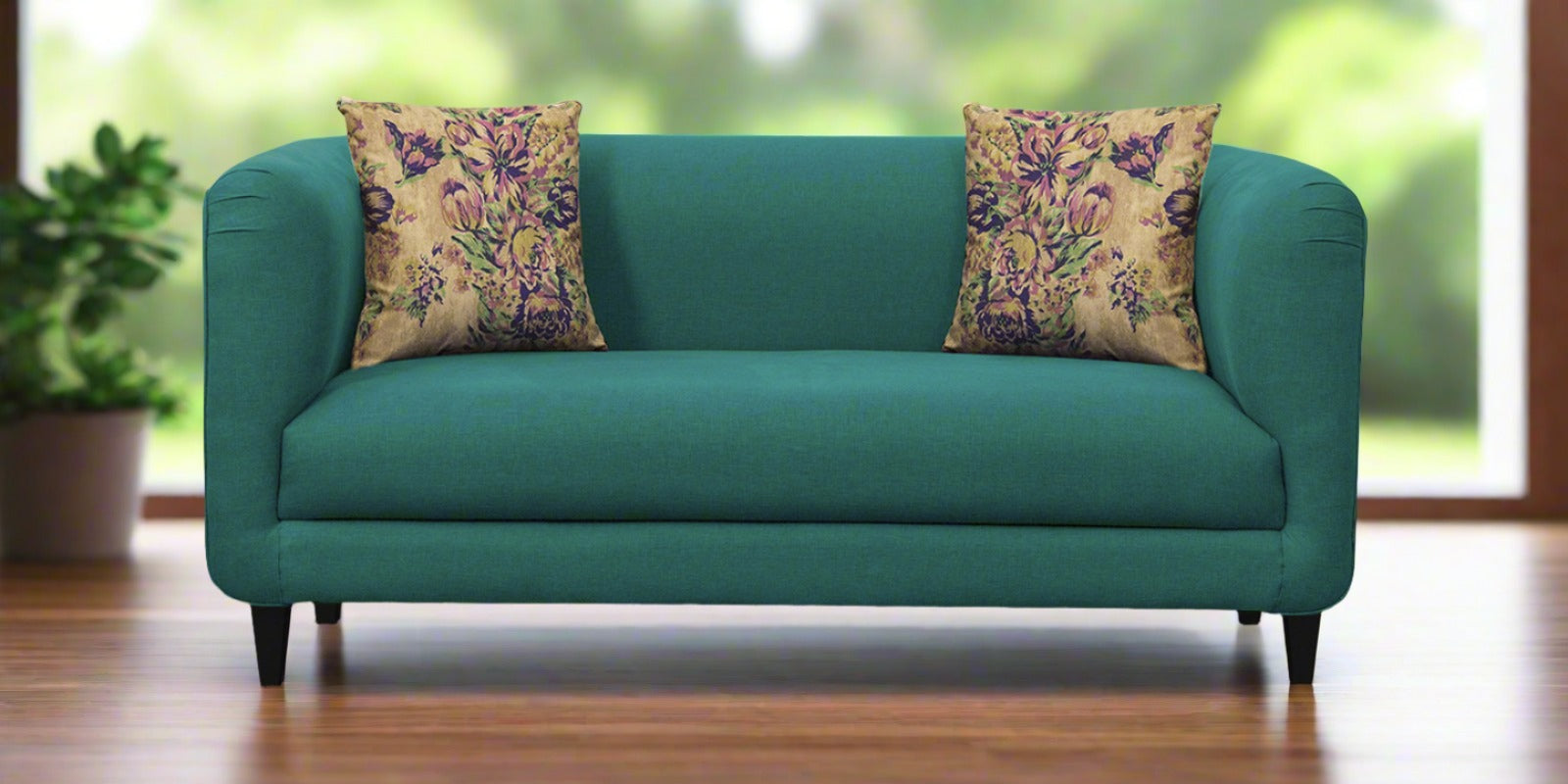 Niki Fabric 2 Seater Sofa In Sea Green Colour - Febonic Living