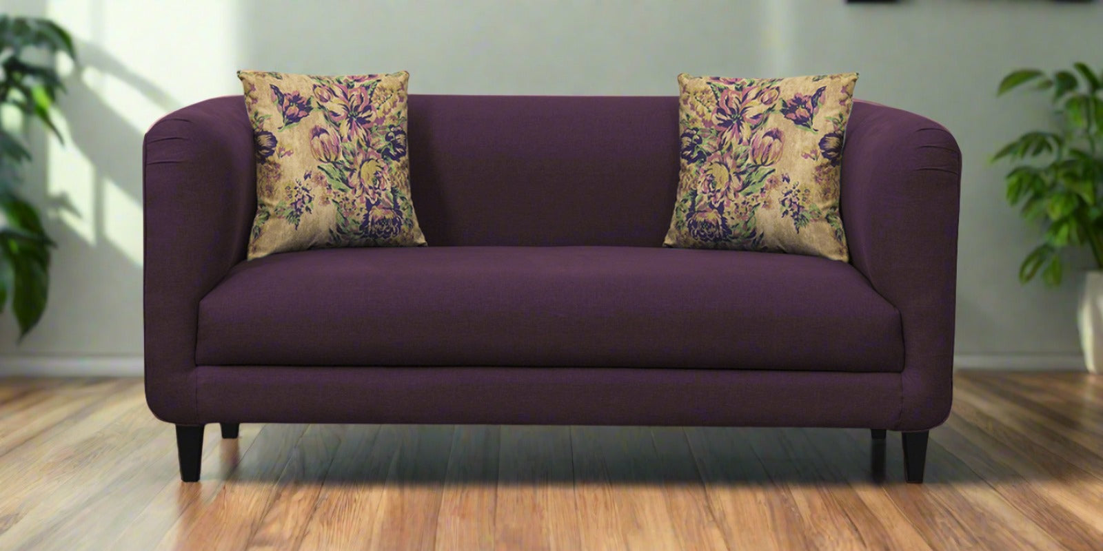 Niki Fabric 2 Seater Sofa In Greek Purple Colour - Febonic Living