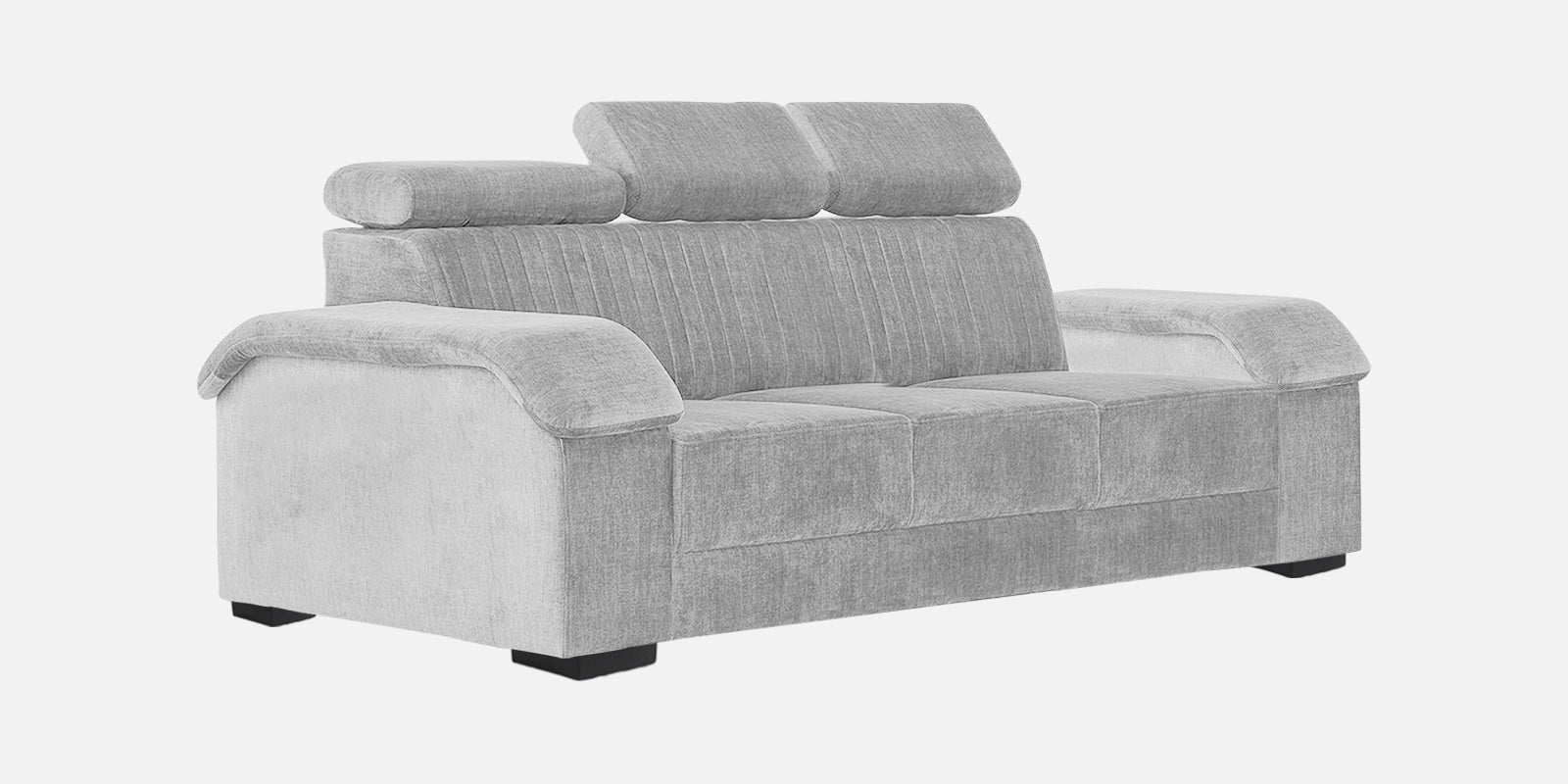 Draco Fabric 3 Seater Sofa In Lit Grey Colour - Febonic Living