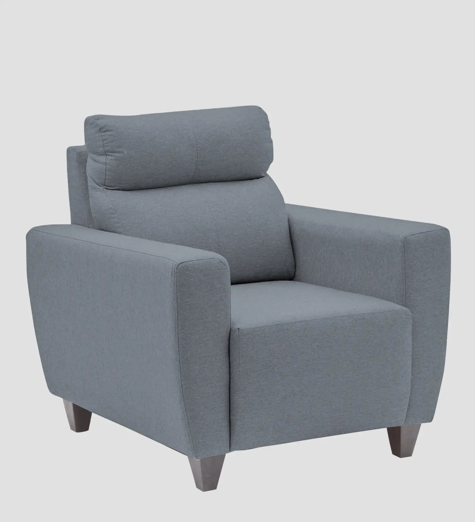 Burban Fabric 1 Seater Sofa In Winter Grey Colour Febonic Living