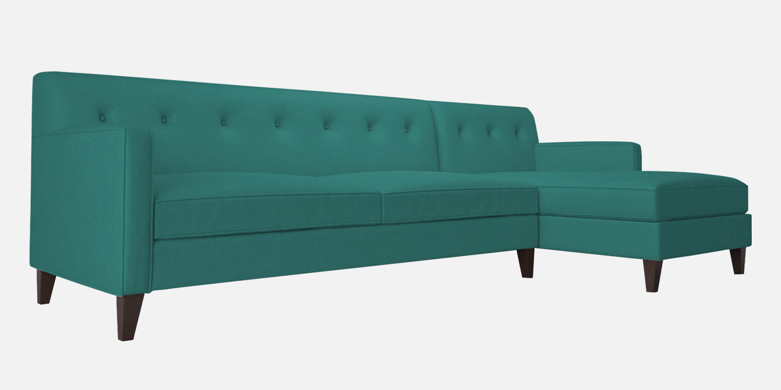Miller Fabric LHS Sectional Sofa (3+Lounger) In Sea Green Colour - Febonic Living