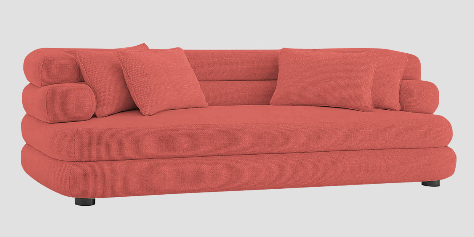 Wener Fabric 3 Seater Sofa In Salmon Pink Colour - Febonic Living