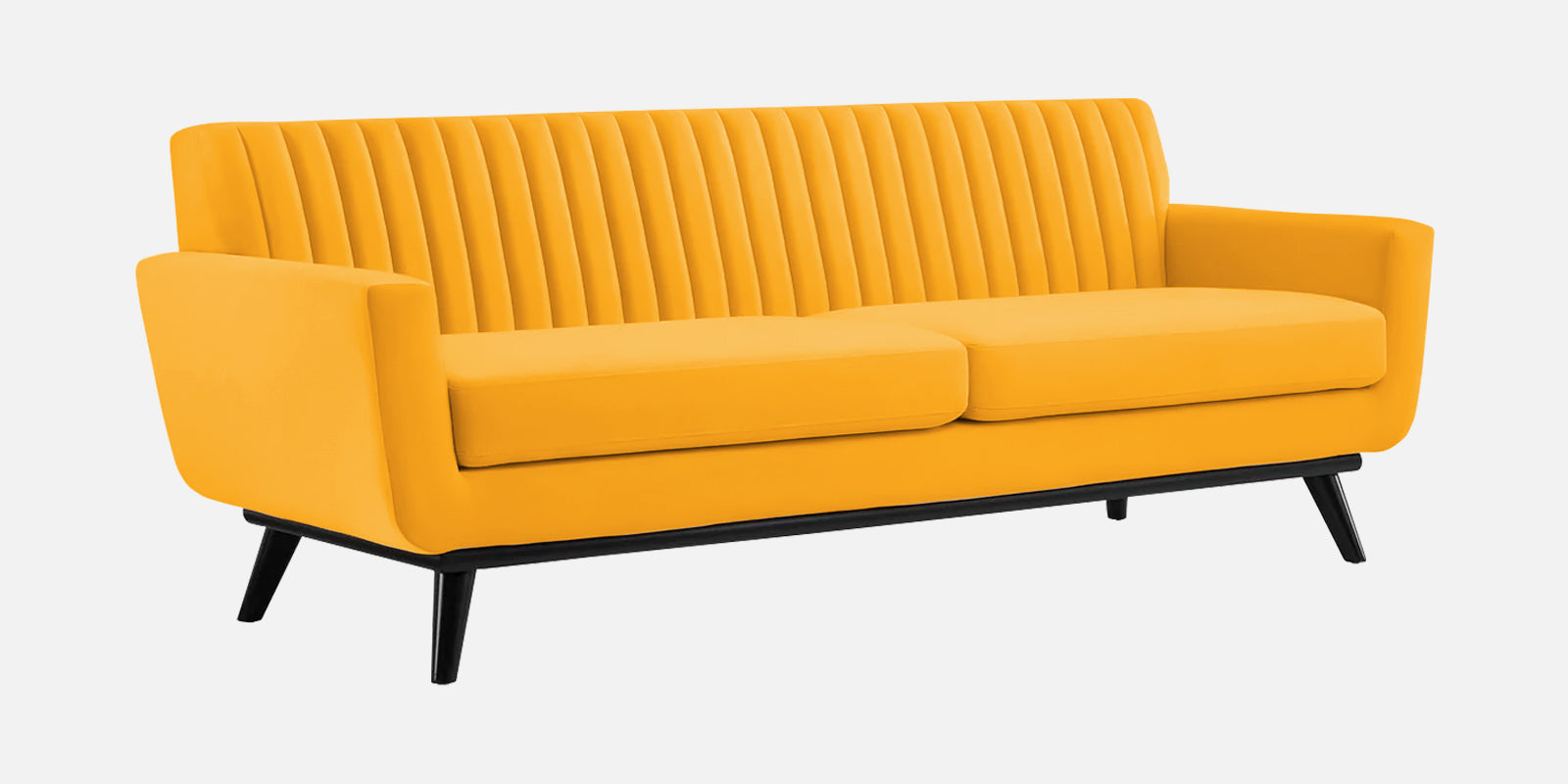 Tucker Velvet 3 Seater Sofa In Safforn Yellow Colour - Febonic Living