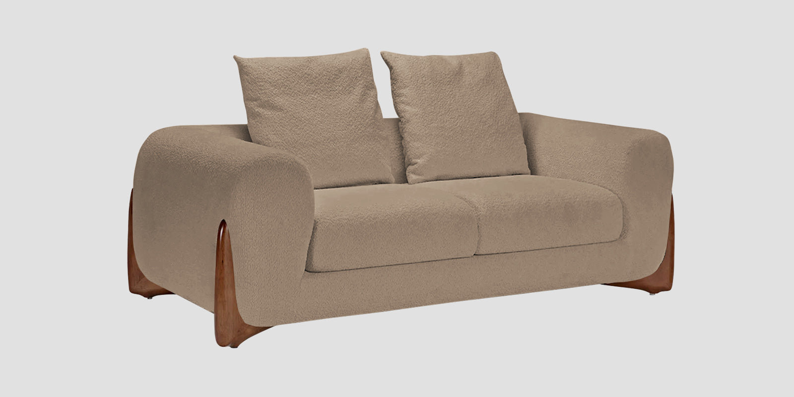 Boko Boucle 2 Seater Sofa In Mushroom Beige Colour - Febonic Living