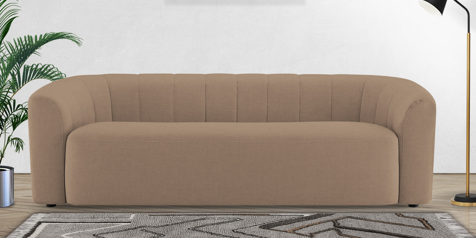 Mara Fabric 3 Seater Sofa In Cookie Beige Colour - Febonic Living