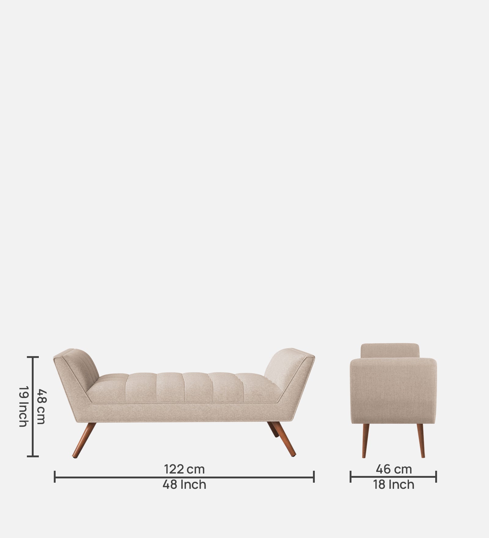 Cartes Velvet Bench In Camel Beige Colour