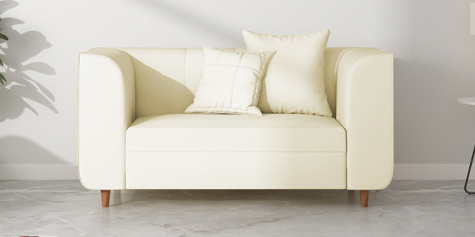 Sumo Velvet 2 Seater Sofa In Warm White Colour - Febonic Living
