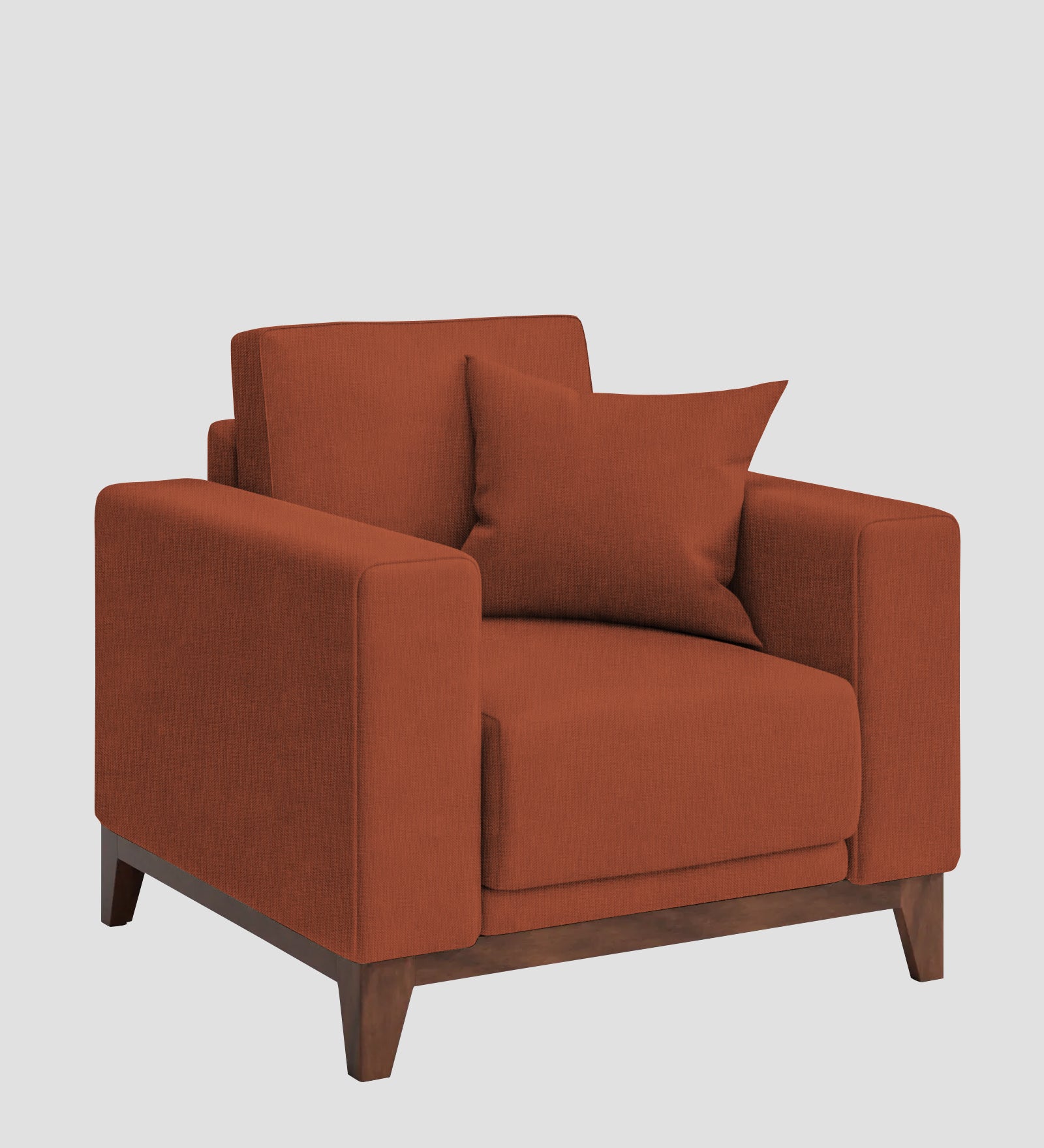 Luca Fabric 1 Seater Sofa In Royal Orange Colour - Febonic Living