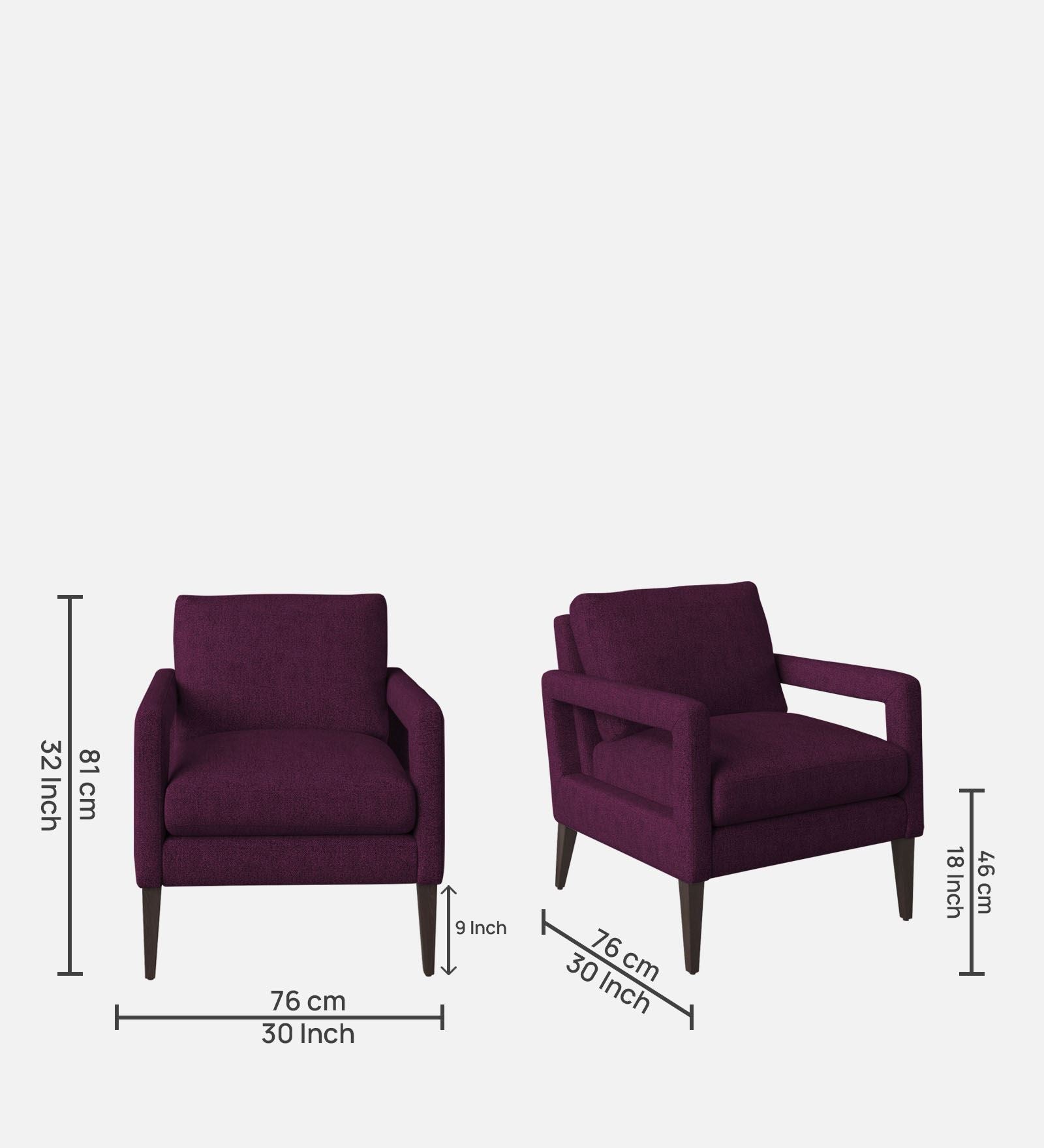 Olsen Fabric Arm Chair In Greek Purple Colour - Febonic Living