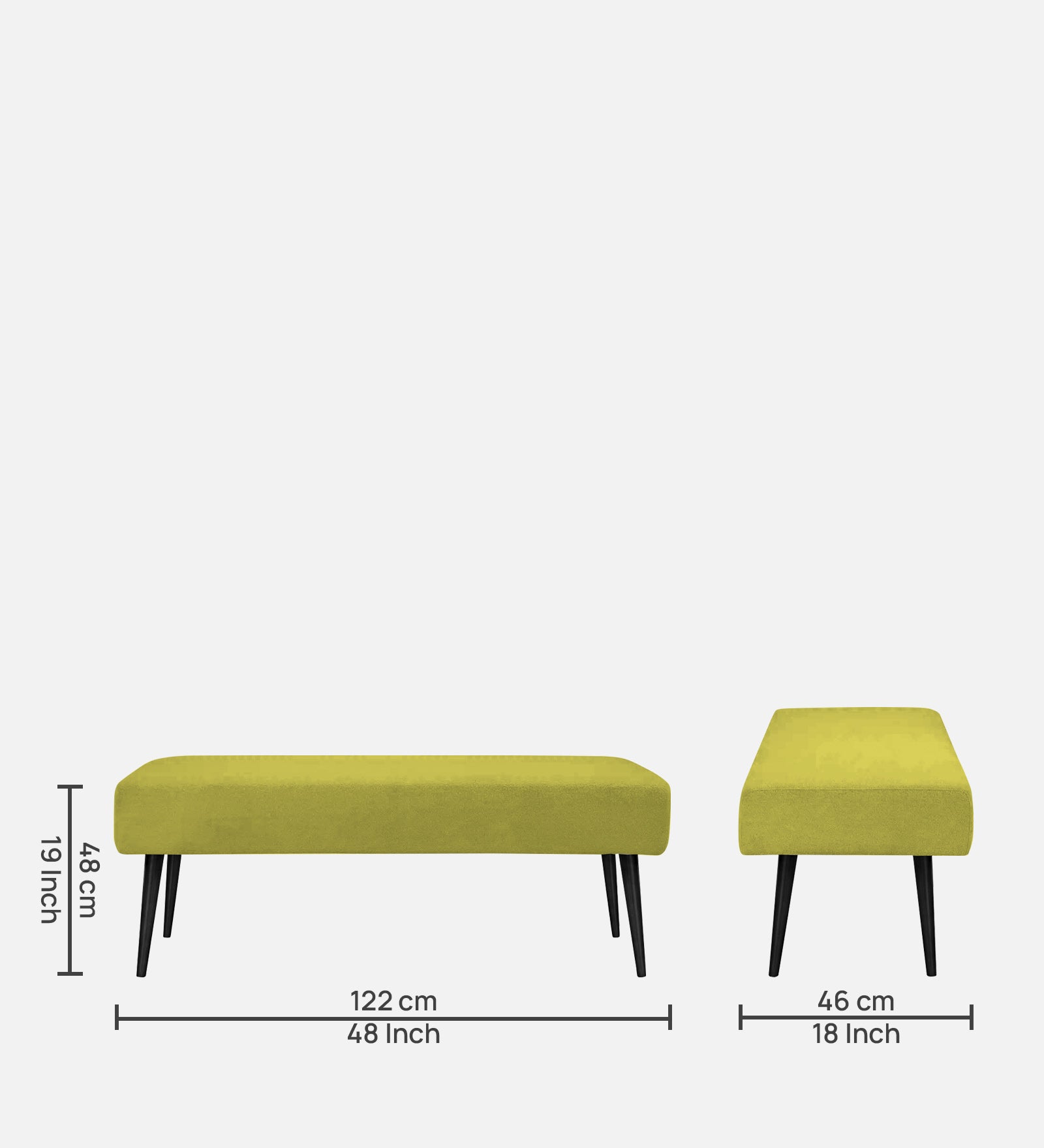 Orbit Fabric Bench In Parrot Green Colour - Febonic Living