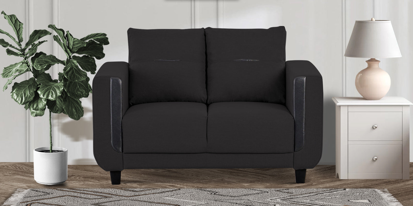 Perry Fabric 2 Seater Sofa In Maba Grey Colour - Febonic Living