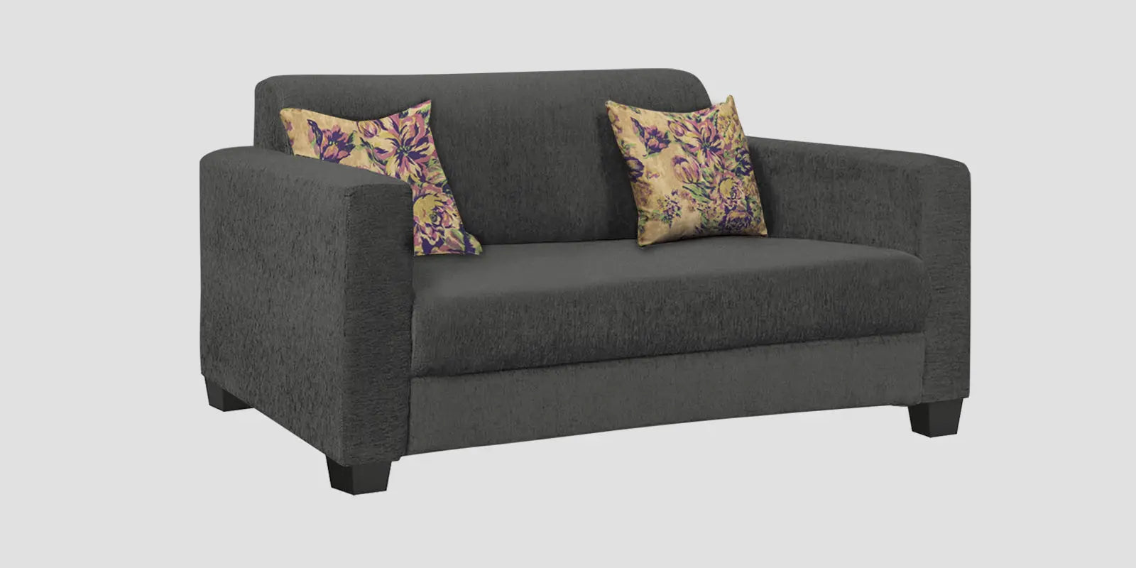 Lipu Fabric 2 Seater Sofa In Charcoal Grey Colour Febonic Living