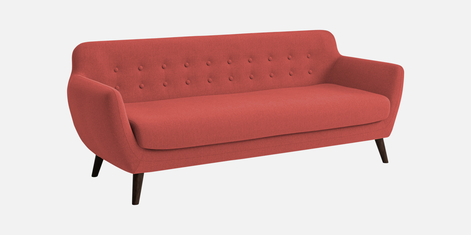 Goofy Fabric 3 Seater Sofa In Salmon Pink Colour - Febonic Living