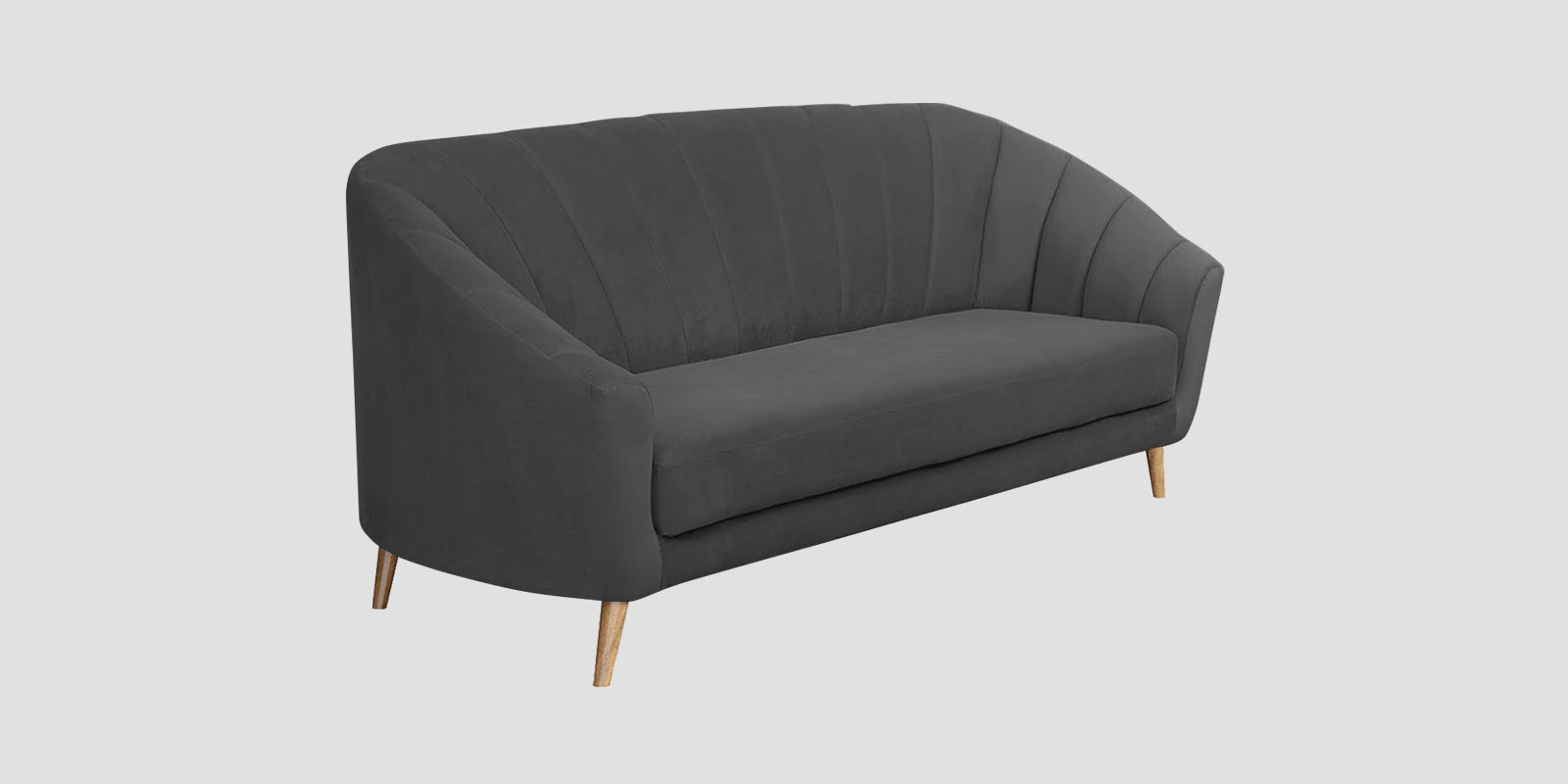 Kaylee Velvet 3 Seater Sofa In Davy grey Colour - Febonic Living