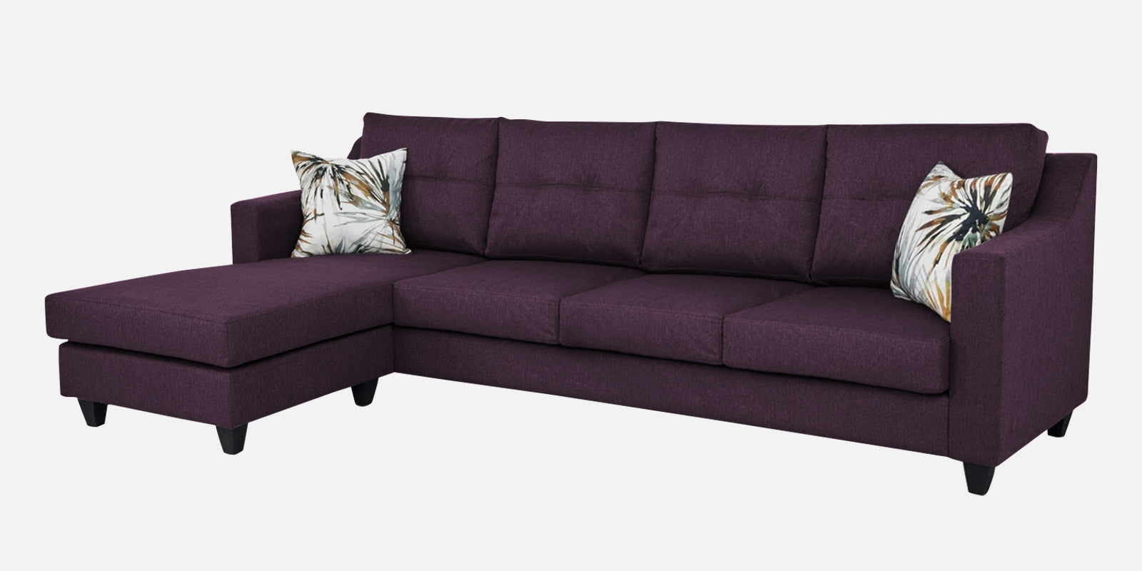 Welly Fabric RHS Sectional Sofa (3+Lounger) In Greek Purple Colour - Febonic Living