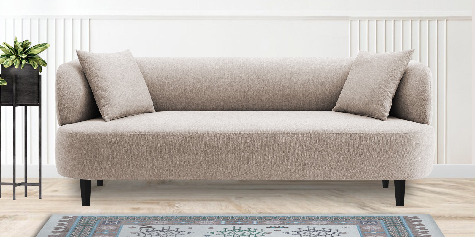 Carson Fabric 3 Seater Sofa In Natural Beige Colour - Febonic Living